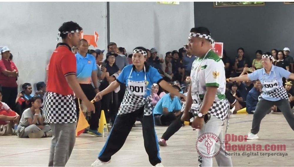 Rangkai HUT PGRI ke-80, PC PGRI Busungbiu Lestarikan Permainan Tradisional