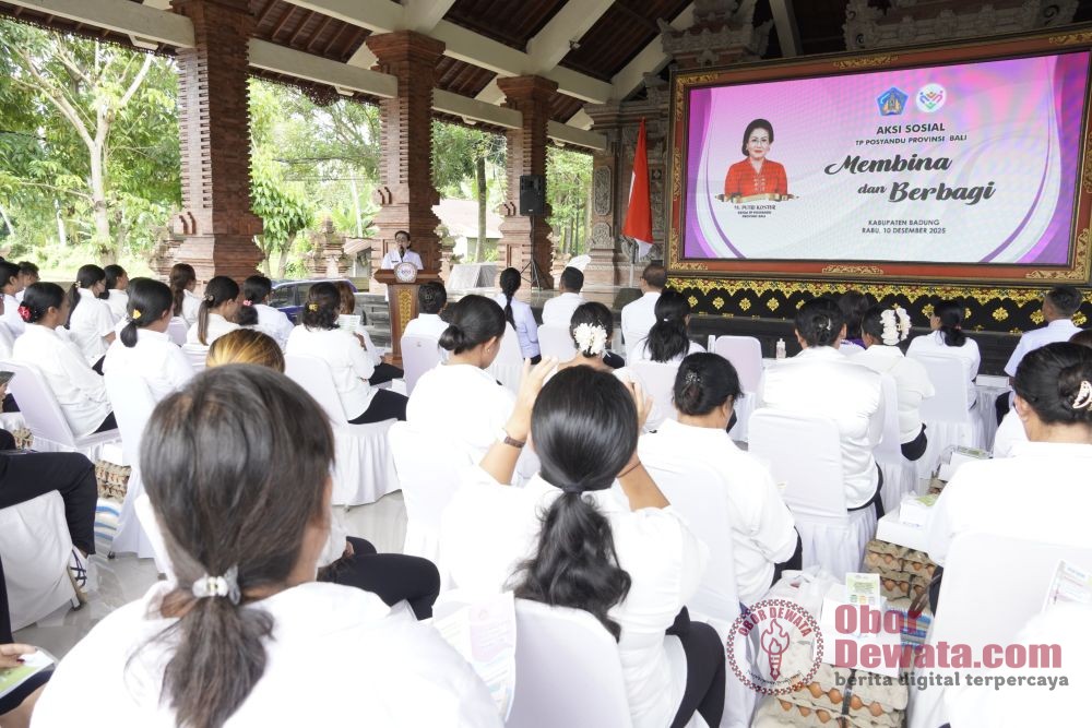 Posyandu Desa Adat Tegal Darmasaba Jadi Lokasi Aksi Sosial TP Posyandu Bali bersama Ibu Putri Koster