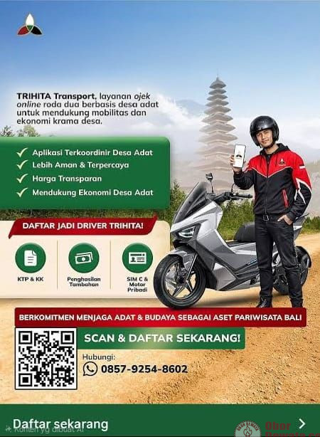 Komitmen Bali Miiki Transport Daring Berbudaya, Aplikasi TriHita Buka Kran Baru Sektor Ojol di Desa Adat Bali
