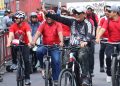 Bersepeda Bersama Komunitas, Bupati Sanjaya Tinjau Pembangunan Penataan Area Kota Singasana