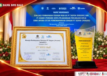 Bank BPD Bali Raih Penghargaan Terbaik II Mitra Pembayaran Pensiun PT Taspen